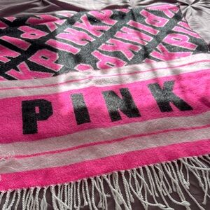 PINK Victoria's Secret Pink and Black Throw Blanket